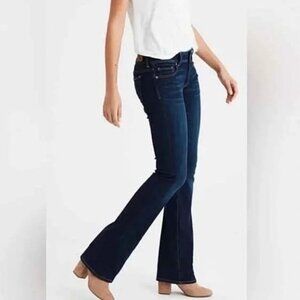 American Eagle Slim Boot Dark Indigo Wash Low Rise Size 8